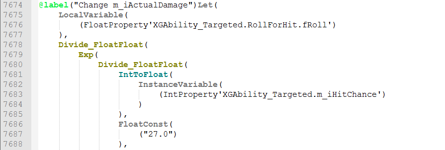 Example of formatted code